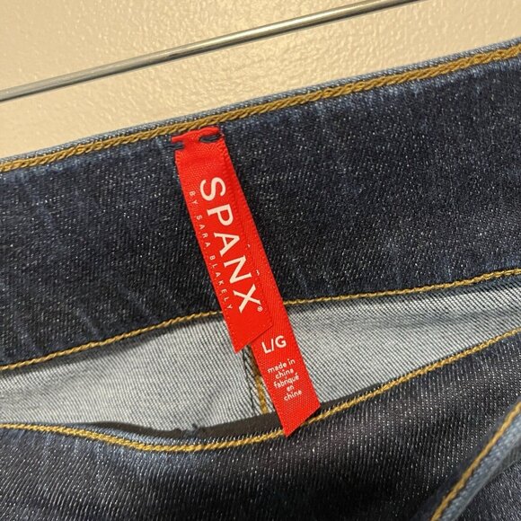 SPANX Blue Cropped Ankle Pants High-Waisted Flare - Picture 5 of 9